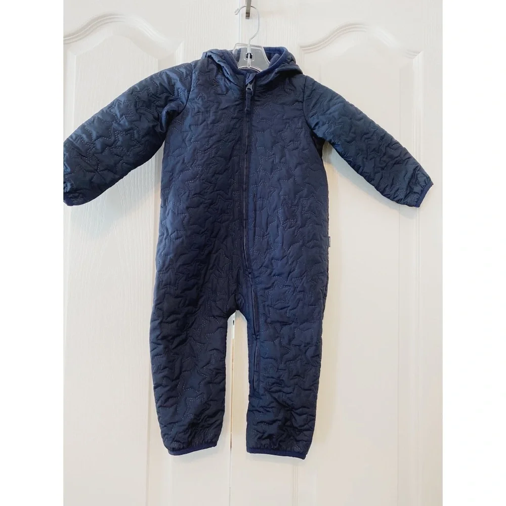 Baby Gap Jumpsuit Quitted Star Navy Blue 6-12 M